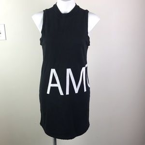 n:PHILANTHROPY Sweatshirt Dress Black Crewneck Distressed